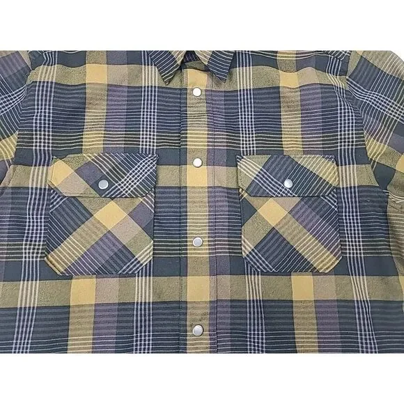 Flylow Handlebar Tech Flannel Men's Small Plaid Snap Button Shirt - Picture 3 of 8